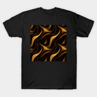 Golden Harmony: Abstract Stripes in Luxe Gold T-Shirt